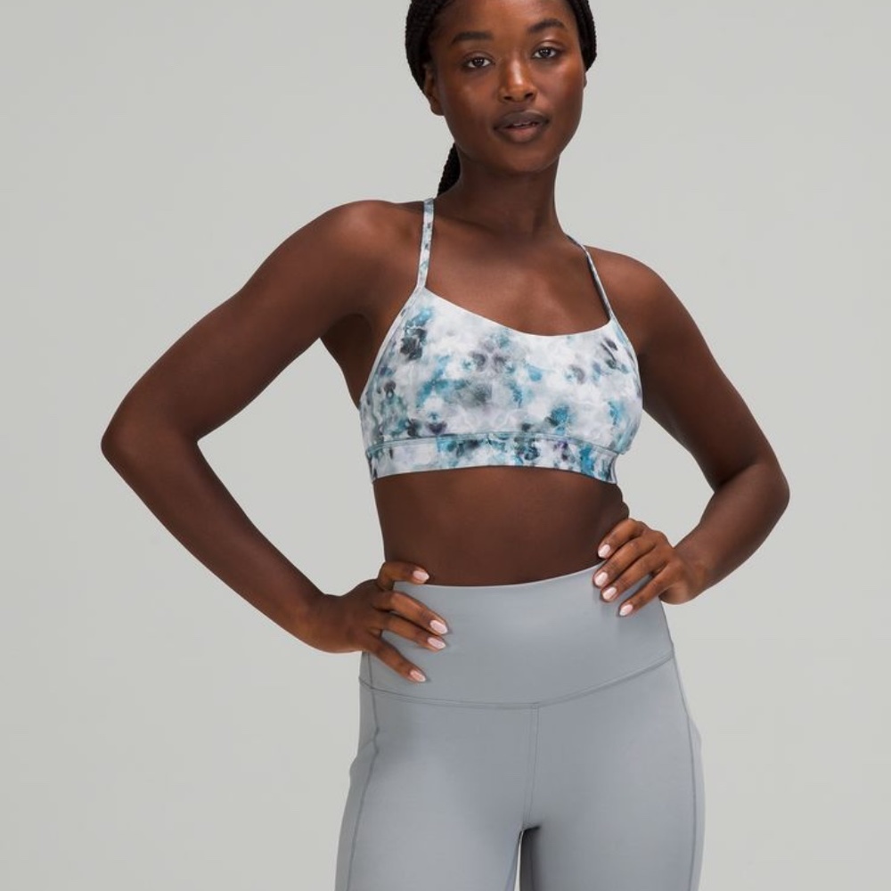 lululemon athletica Tie-Dye Sports Bra in White, Teal, Gray
